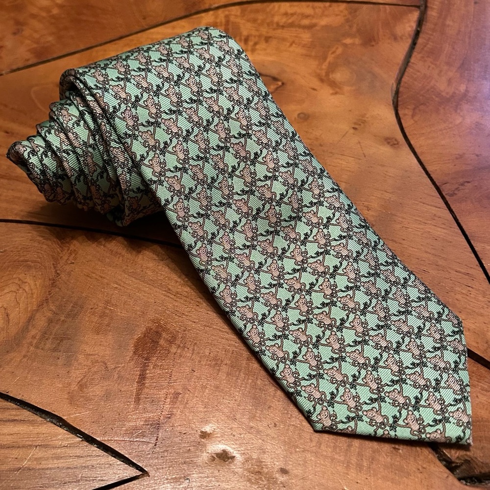 NEW Monkey Print Tailorbyrd Collection Necktie Neck Wear Tie 100% Silk